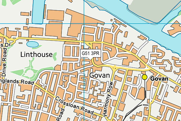 G51 3PR map - OS VectorMap District (Ordnance Survey)