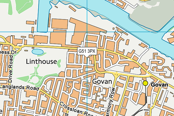 G51 3PX map - OS VectorMap District (Ordnance Survey)