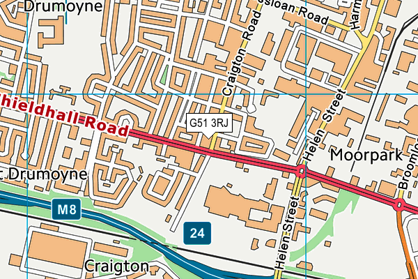 G51 3RJ map - OS VectorMap District (Ordnance Survey)
