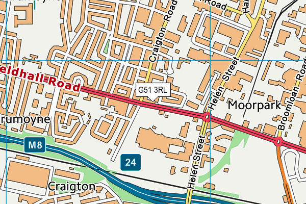 G51 3RL map - OS VectorMap District (Ordnance Survey)