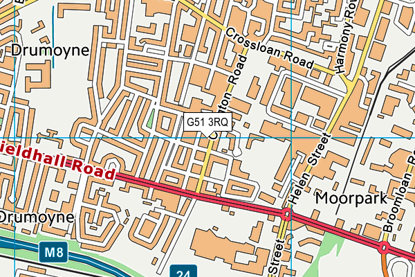 G51 3RQ map - OS VectorMap District (Ordnance Survey)