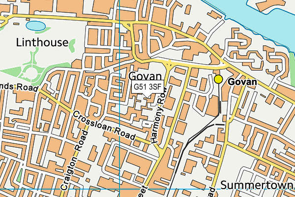 G51 3SF map - OS VectorMap District (Ordnance Survey)