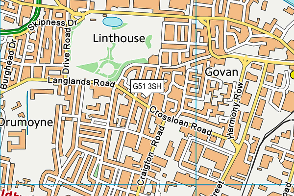 G51 3SH map - OS VectorMap District (Ordnance Survey)