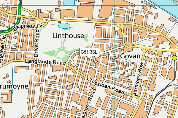 G51 3SL map - OS VectorMap District (Ordnance Survey)