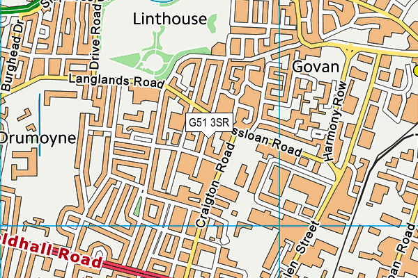 G51 3SR map - OS VectorMap District (Ordnance Survey)