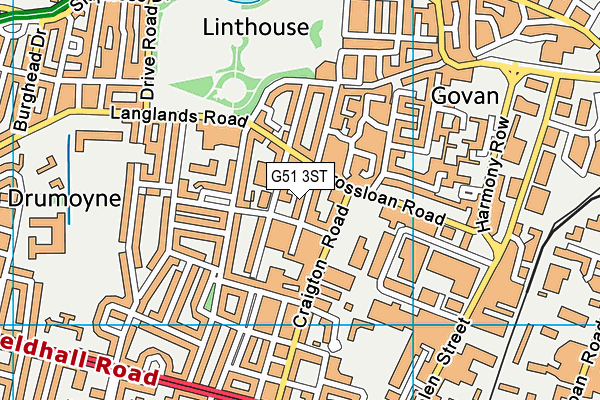 G51 3ST map - OS VectorMap District (Ordnance Survey)