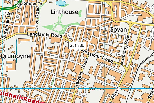 G51 3SU map - OS VectorMap District (Ordnance Survey)