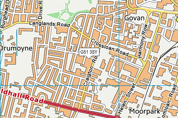 G51 3SY map - OS VectorMap District (Ordnance Survey)