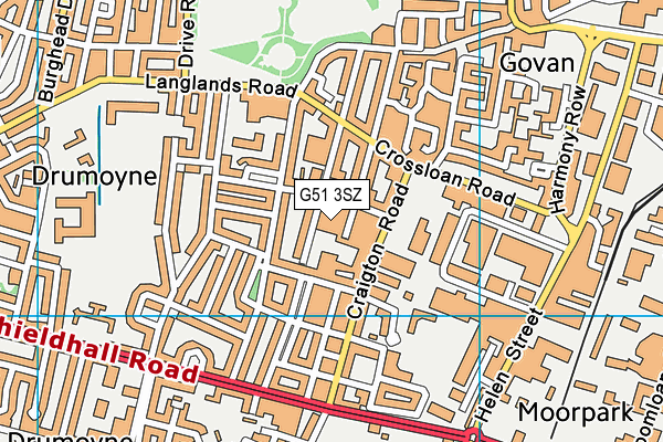 G51 3SZ map - OS VectorMap District (Ordnance Survey)