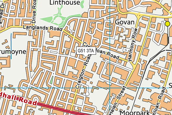 G51 3TA map - OS VectorMap District (Ordnance Survey)