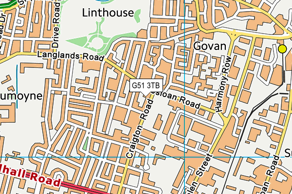 G51 3TB map - OS VectorMap District (Ordnance Survey)