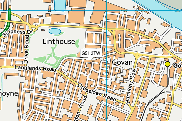 G51 3TW map - OS VectorMap District (Ordnance Survey)