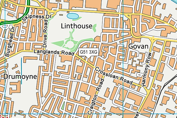 G51 3XG map - OS VectorMap District (Ordnance Survey)