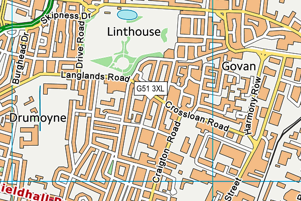 G51 3XL map - OS VectorMap District (Ordnance Survey)