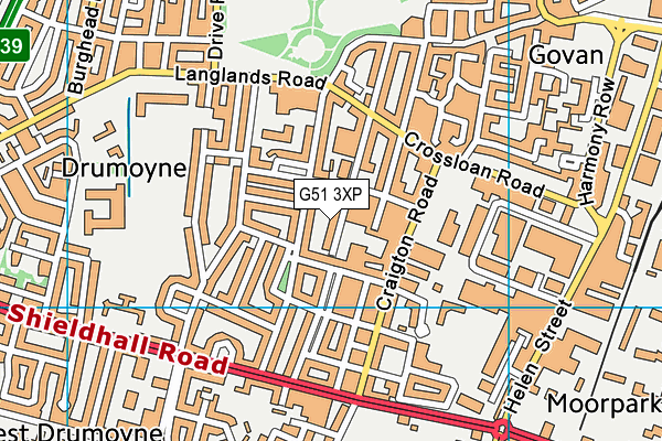 G51 3XP map - OS VectorMap District (Ordnance Survey)