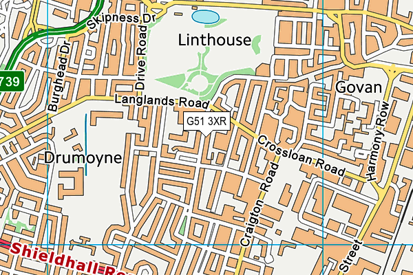 G51 3XR map - OS VectorMap District (Ordnance Survey)