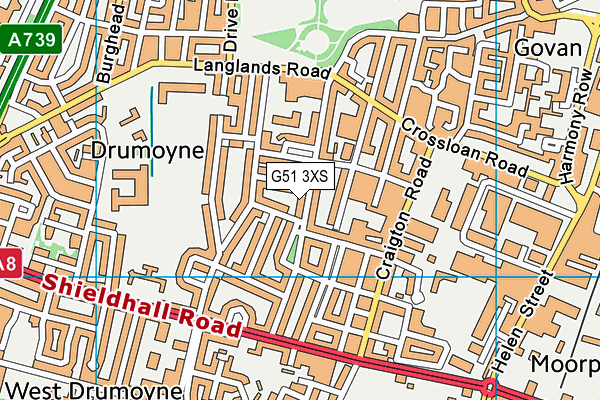 G51 3XS map - OS VectorMap District (Ordnance Survey)