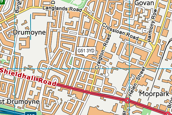 G51 3YD map - OS VectorMap District (Ordnance Survey)