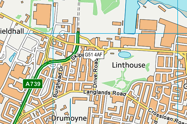 G51 4AF map - OS VectorMap District (Ordnance Survey)