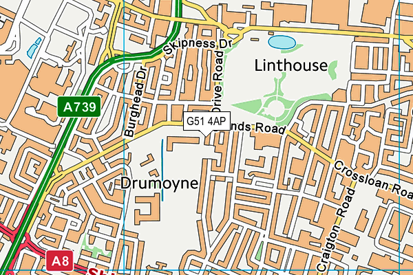 G51 4AP map - OS VectorMap District (Ordnance Survey)