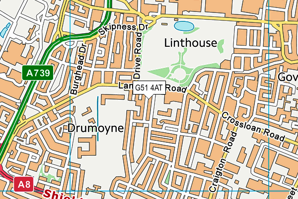 G51 4AT map - OS VectorMap District (Ordnance Survey)