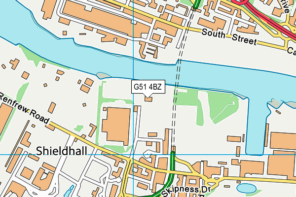 G51 4BZ map - OS VectorMap District (Ordnance Survey)