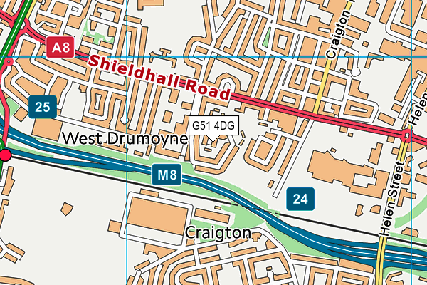 G51 4DG map - OS VectorMap District (Ordnance Survey)