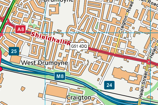 G51 4DQ map - OS VectorMap District (Ordnance Survey)