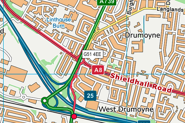 G51 4EE map - OS VectorMap District (Ordnance Survey)