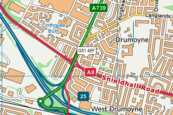 G51 4EF map - OS VectorMap District (Ordnance Survey)