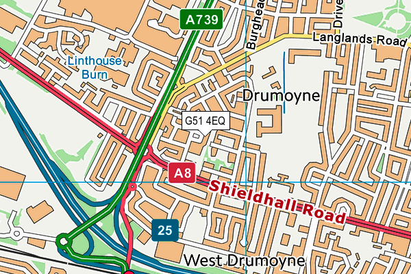 G51 4EQ map - OS VectorMap District (Ordnance Survey)