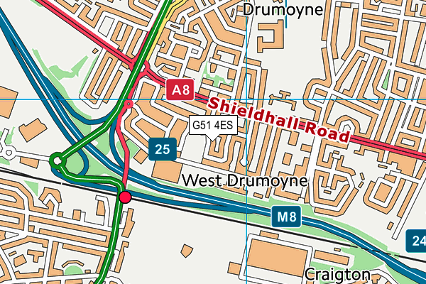 G51 4ES map - OS VectorMap District (Ordnance Survey)