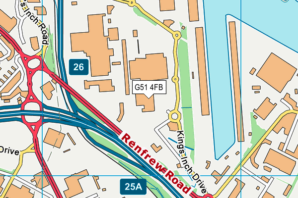 G51 4FB map - OS VectorMap District (Ordnance Survey)