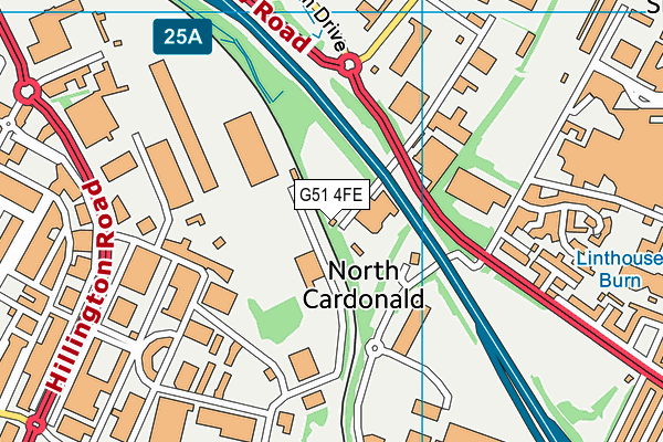 G51 4FE map - OS VectorMap District (Ordnance Survey)