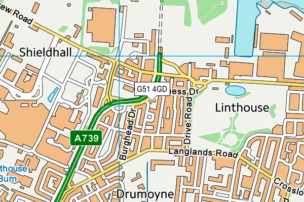 G51 4GD map - OS VectorMap District (Ordnance Survey)