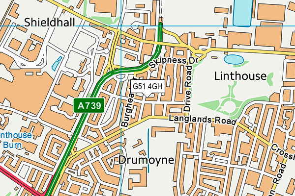 G51 4GH map - OS VectorMap District (Ordnance Survey)