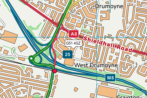 G51 4GZ map - OS VectorMap District (Ordnance Survey)