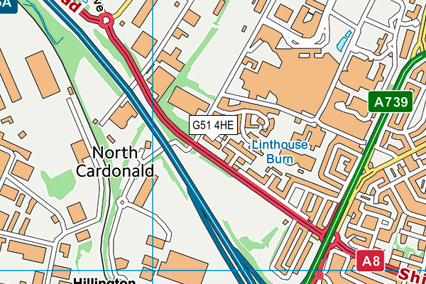 G51 4HE map - OS VectorMap District (Ordnance Survey)