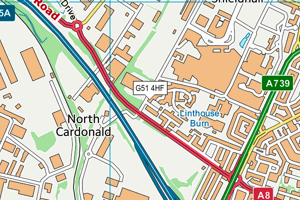 G51 4HF map - OS VectorMap District (Ordnance Survey)