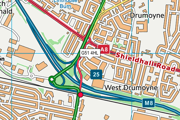 G51 4HL map - OS VectorMap District (Ordnance Survey)