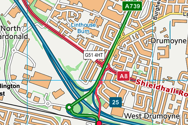 G51 4HT map - OS VectorMap District (Ordnance Survey)