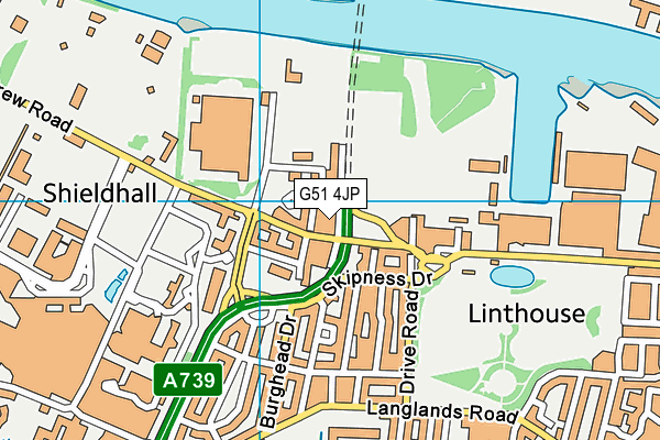 G51 4JP map - OS VectorMap District (Ordnance Survey)