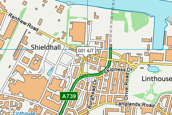 G51 4JT map - OS VectorMap District (Ordnance Survey)