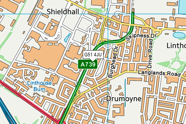 G51 4JU map - OS VectorMap District (Ordnance Survey)