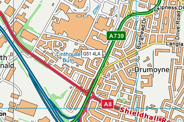 G51 4LA map - OS VectorMap District (Ordnance Survey)