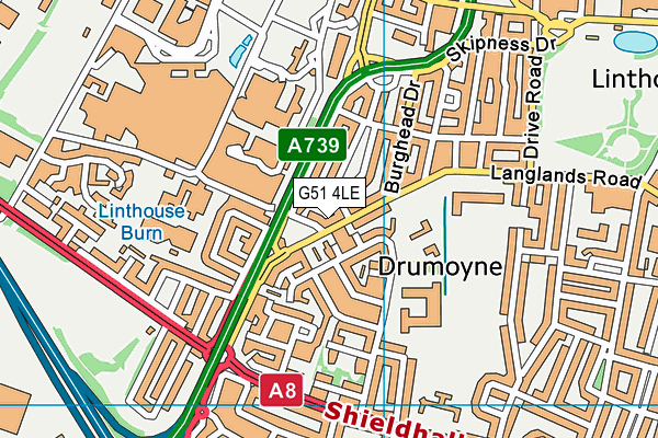 G51 4LE map - OS VectorMap District (Ordnance Survey)