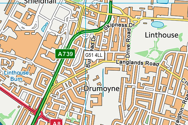 G51 4LL map - OS VectorMap District (Ordnance Survey)