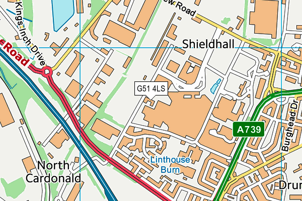 G51 4LS map - OS VectorMap District (Ordnance Survey)
