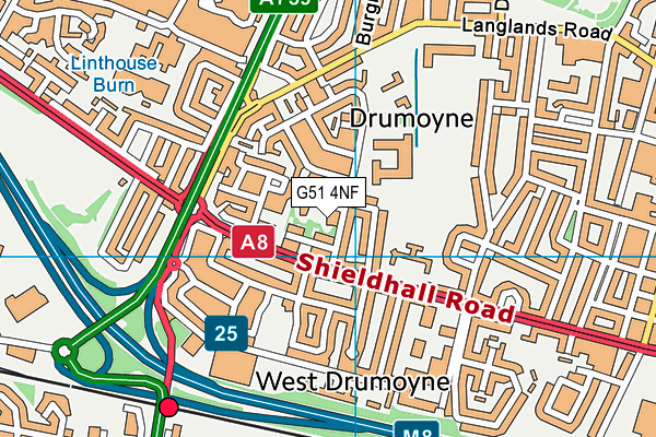 G51 4NF map - OS VectorMap District (Ordnance Survey)