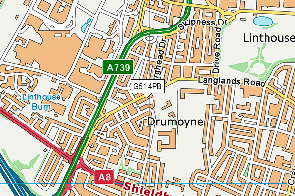 G51 4PB map - OS VectorMap District (Ordnance Survey)